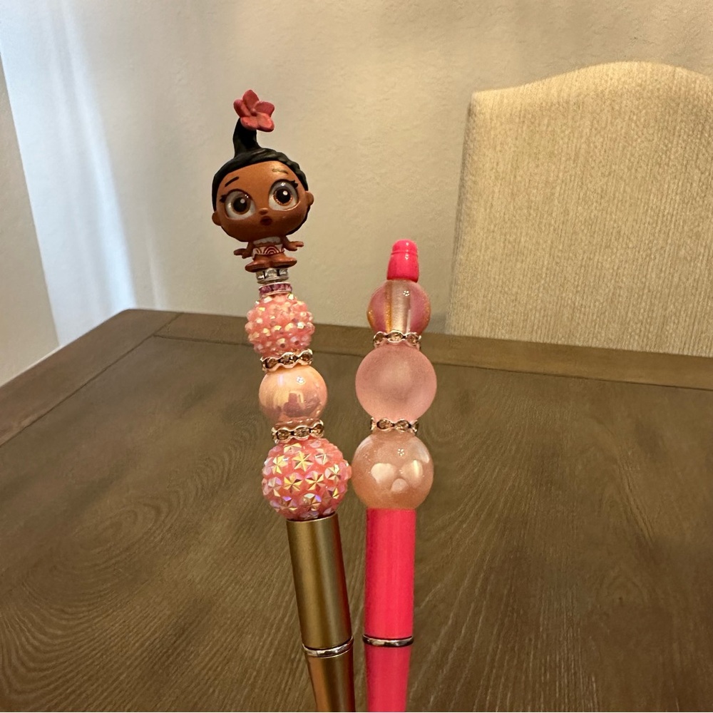 Disney Doorables Remember When Moana‎ Set Of 2 Beaded Pens Refill Ink